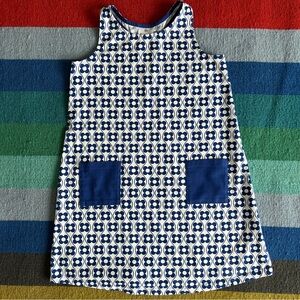 Girls Hanna Andersson Blue/ White Flower Dress • Size 10 (140) • Like New